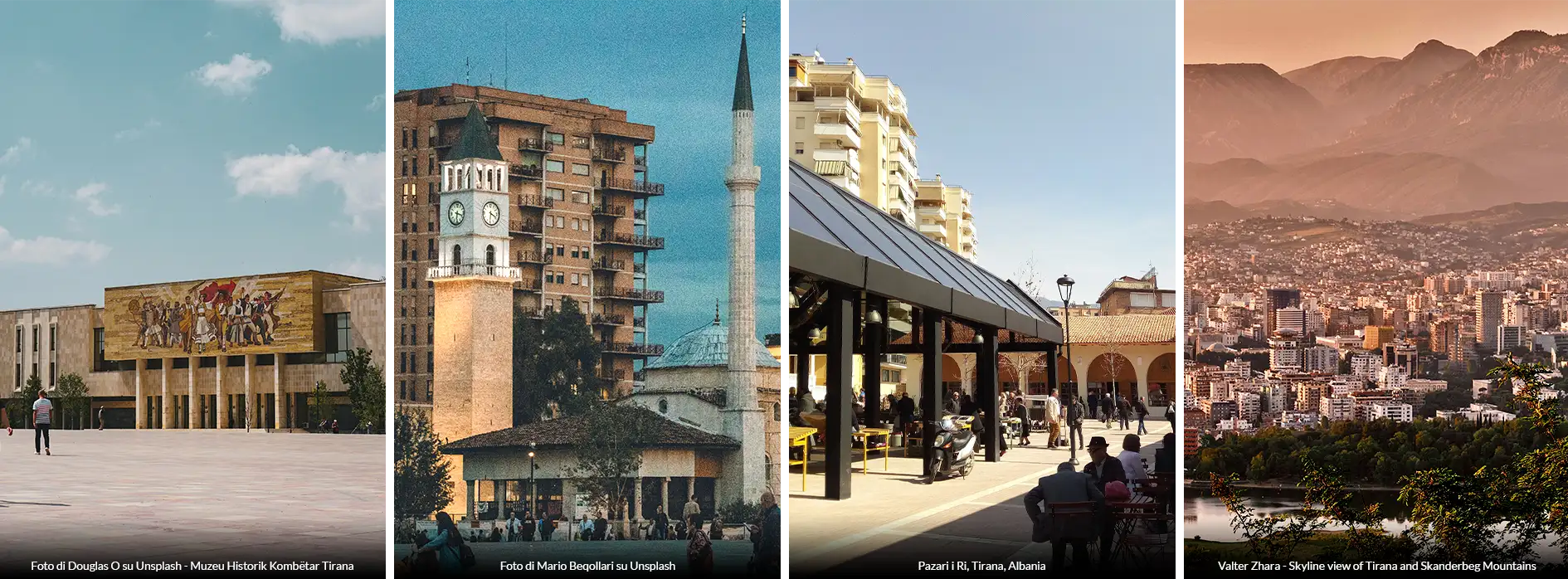 Viste della città di Tirana, Albania